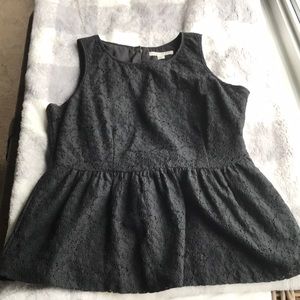 Black, lace peplum top.